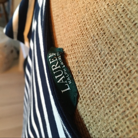 M/L Ralph Lauren Off Shoulder Knit Holiday Dress Navy White - Picture 6 of 8